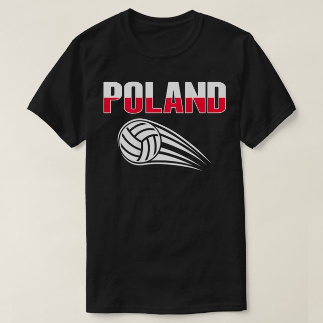 Polen Volleyball Fläkt Jersey Polska Flagga Sport  T Shirt (Design framsida)