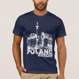 Polen Warsaw på mörk Tee Shirt