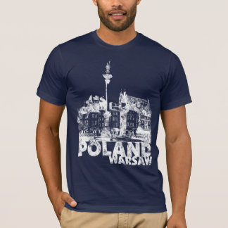 Polen Warsaw på mörk Tee Shirt