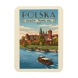Polen Wawel Royal Castle Illustration Resa Konst Magnet