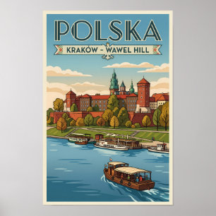 Polen Wawel Royal Castle Illustration Resa Konst Poster