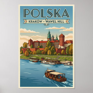 Polen Wawel Royal Castle Illustration Resa Konst Poster