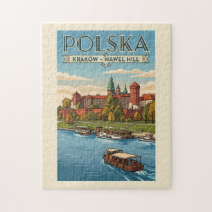 Polen Wawel Royal Castle Illustration Resa Konst Pussel