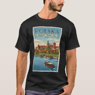 Polen Wawel Royal Castle Illustration Resa Konst T Shirt