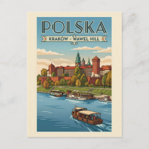 Polen Wawel Royal Castle Illustration Resa Konst Vykort