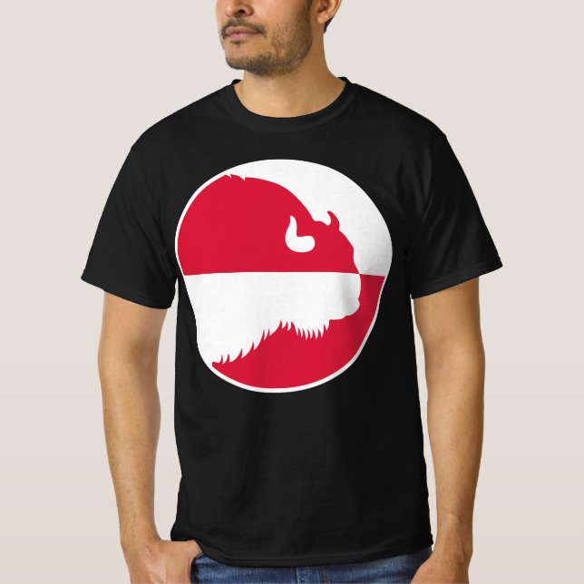 Polen Wisent Zubr Polska nationella Flagga för dju T Shirt (Framsida)