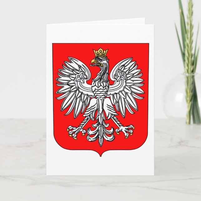 Polens emblem i gratulationskort kort (Framsida)