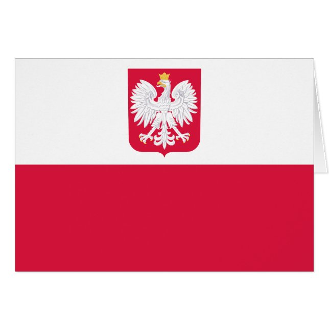 Polens flagga hälsningskort (Framsidan Horizontal)