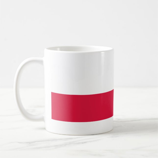 Polens flagga kaffemugg (Vänster)
