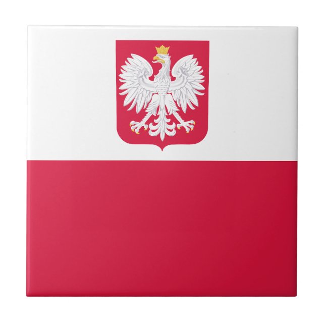 Polens flagga kakelplatta (Framsidan)