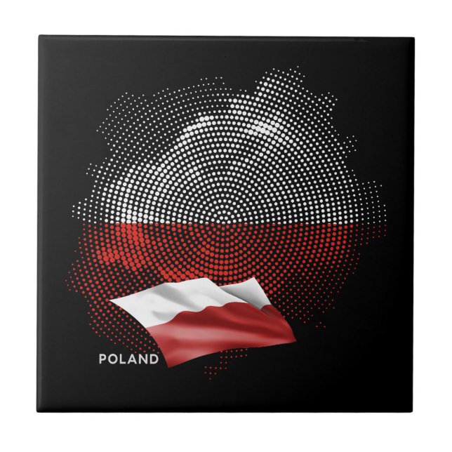 Polens flagga kakelplatta (Framsidan)