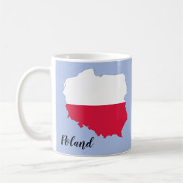 Polens flagga karta kaffemugg