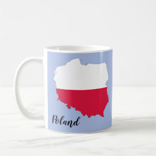 Polens flagga karta kaffemugg