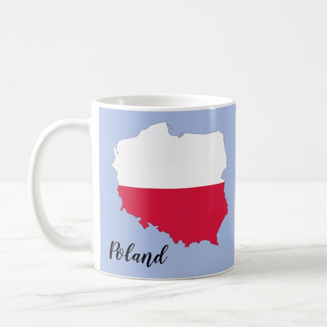 Polens flagga karta kaffemugg (Vänster)
