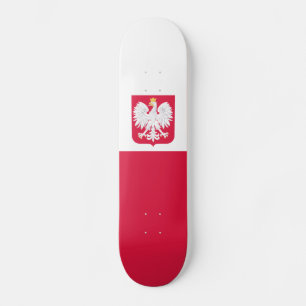 Polens flagga mini skateboard bräda 18,5 cm