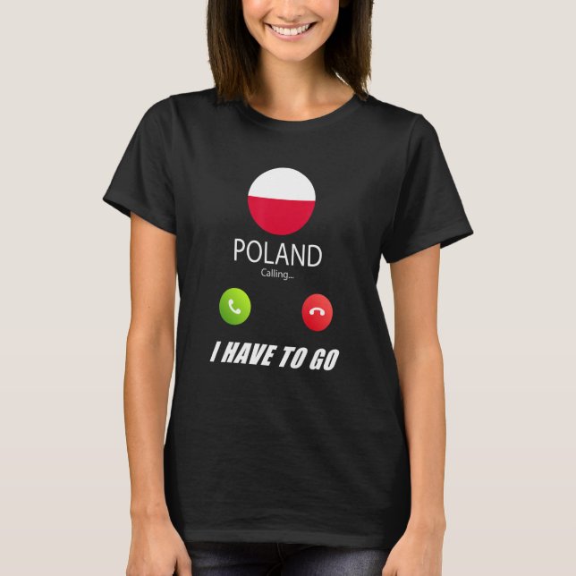 Polens Flagga Souvenir Polen begär T Shirt (Framsida)