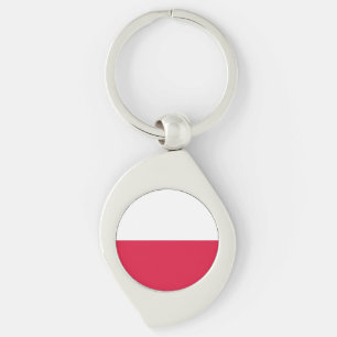 Polens flagga swirl silverfärgad nyckelring