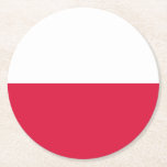 Polens flagga underlägg papper rund<br><div class="desc">Patriotisk flagga av Polen.</div>