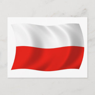 Polens flagga vykort