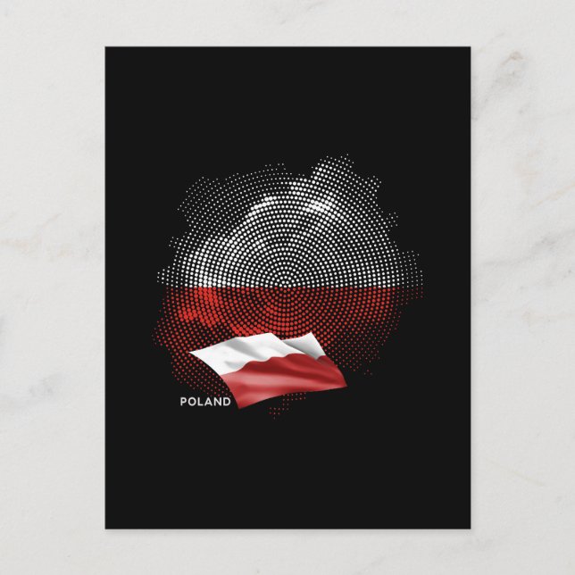Polens flagga vykort (Framsida)