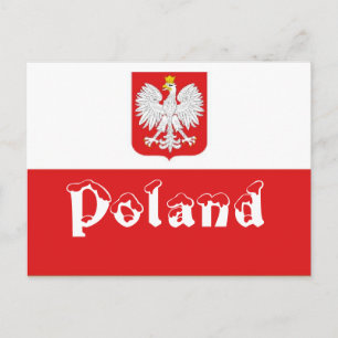 Polens flagga vykort