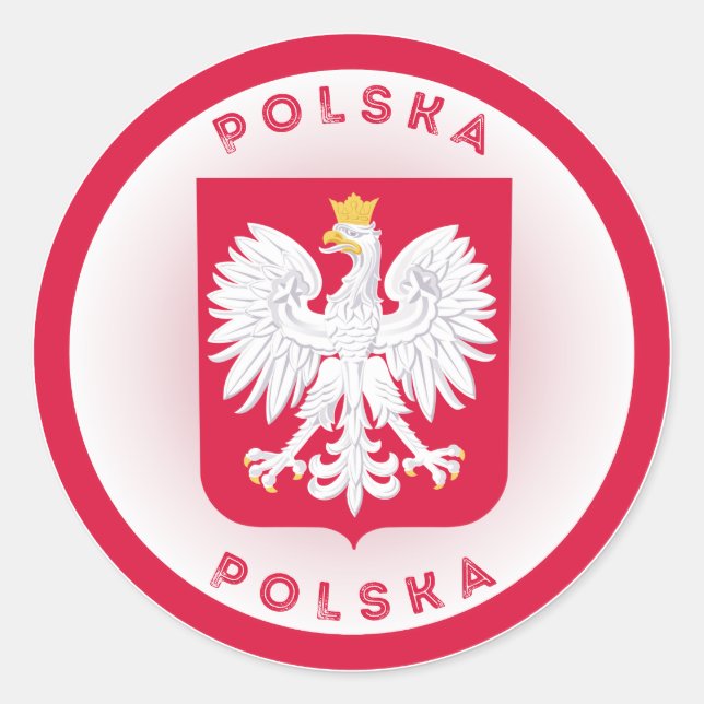 Polens kulturarvssymbol runt klistermärke (Framsida)
