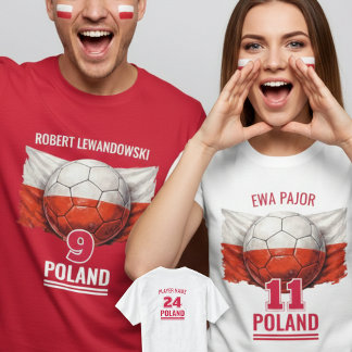 Polens nationella fotbollsflaggshandelsmärke fotbo t shirt
