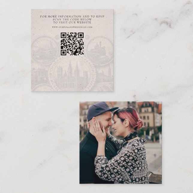 Polens passbröllops QR Tilläggskort (Fram/baksida)