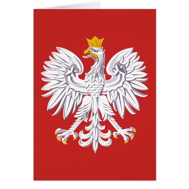 Polens patriotiska Vapensköld med Eagle Hälsningskort (Framsidan)