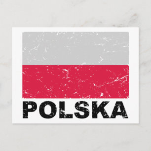 Polens Vintageflagga Vykort