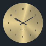 Polerad metallisk guld struktur stor klocka<br><div class="desc">Elegant,  enkel polerad finkornig bakgrund av metalliska guld struktur med svarta siffror. Enkel utformning och elegant.</div>