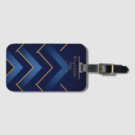 Polerad Navy Guld Chevron Personlig Bagagebricka