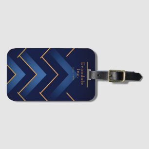 Polerad Navy Guld Chevron Personlig Bagagebricka