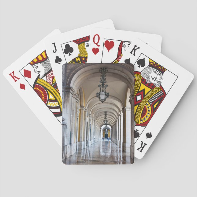 Polerad välvd korridor, Portugal Casinokort (Baksidan)