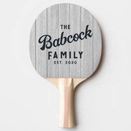 Polerade grå träskivor Retro familjenamn Pingisracket