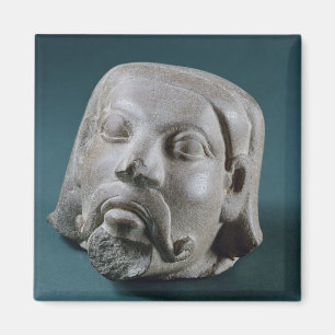 Polerat sandstenhuvud av en utlänning, Sarnath, Magnet