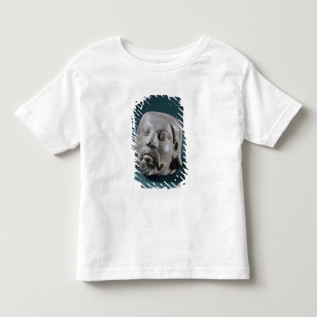 Polerat sandstenhuvud av en utlänning, Sarnath, Tee (Framsida)