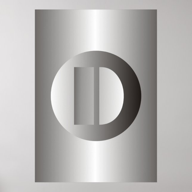 Polerat stål ’D’ Poster (Framsidan)