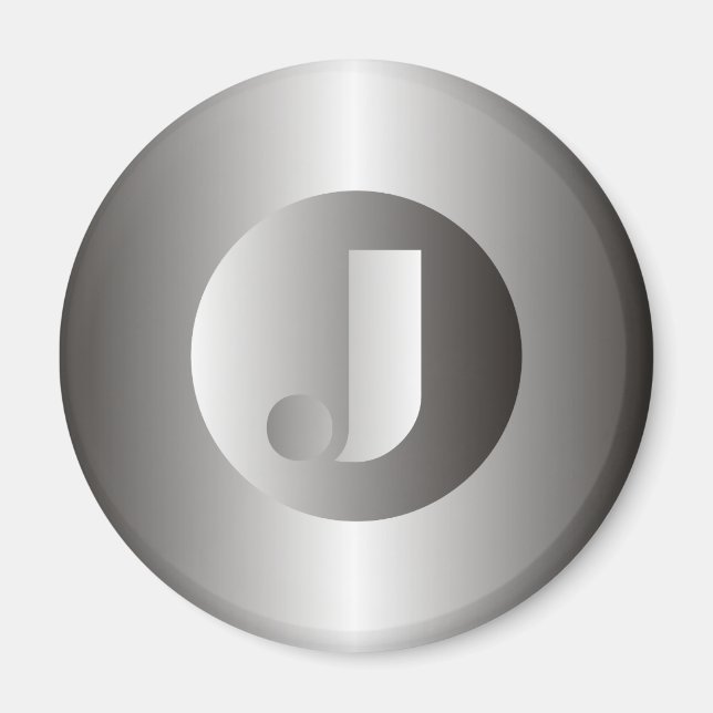 Polerat stål ’J’ Magnet (Framsidan)