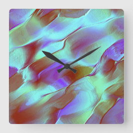 Polerat sten i lila av krom fyrkantig klocka