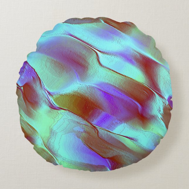 Polerat sten i lila av krom rund kudde (Framsidan)