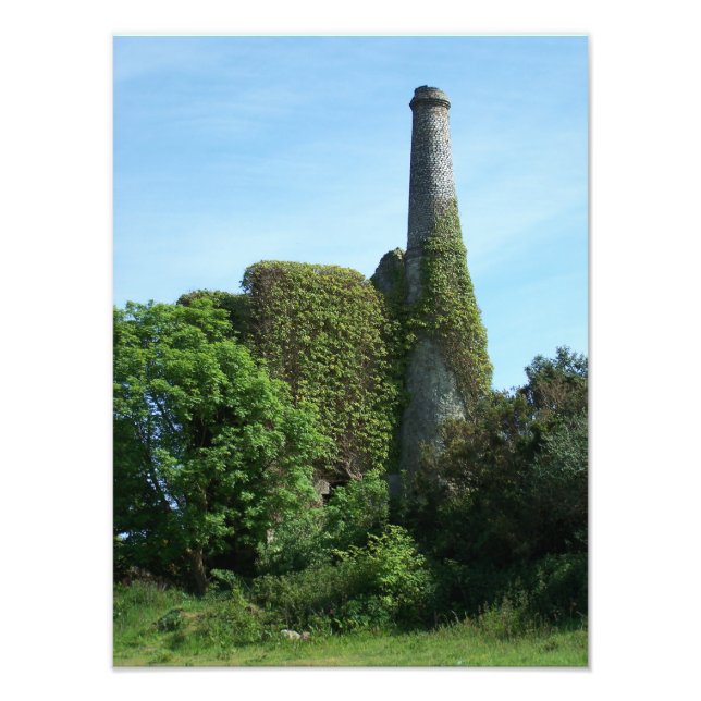 Polgooth Mine Engine House Cornwall England Fototryck (Framsidan)