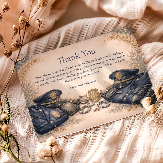 Police Academy Formal Badge Graduation Tack Kort (Skapare uppladdad)