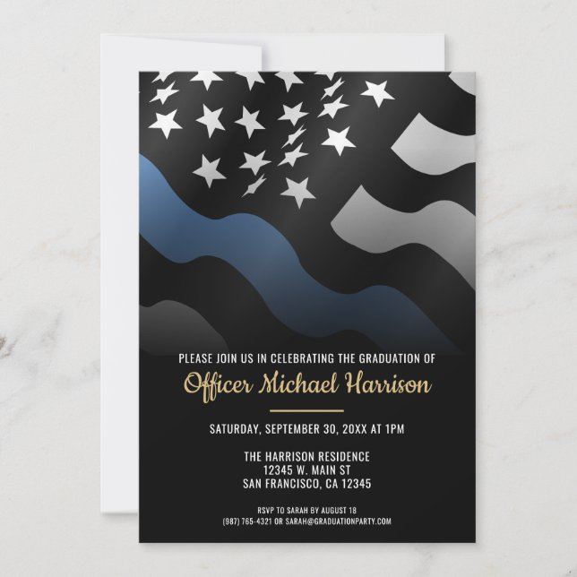 Police Academy Graduation Law Enforcement Officer Inbjudningar (Framsida)