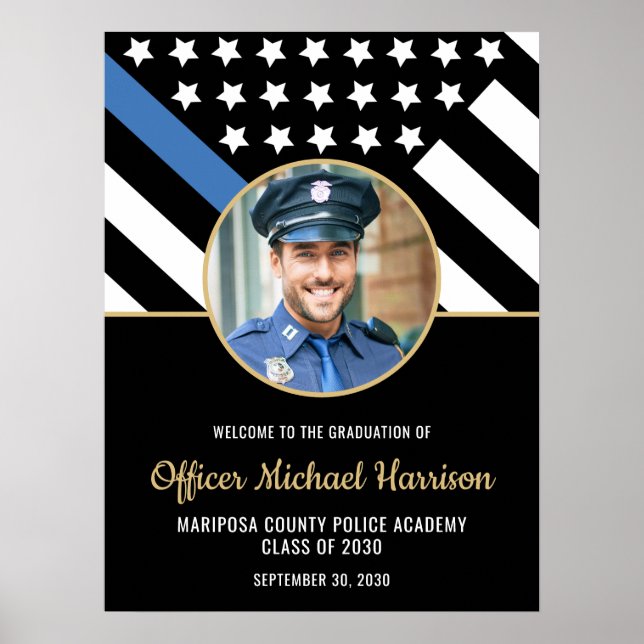 Police Academy Graduation Party Photo Welcome Poster (Framsidan)