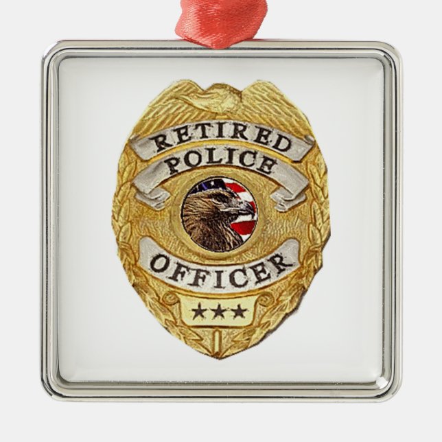 Police_Badge_Retired Julgransprydnad Metall (Framsidan)