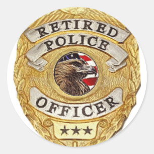 Police_Badge_Retired Runt Klistermärke