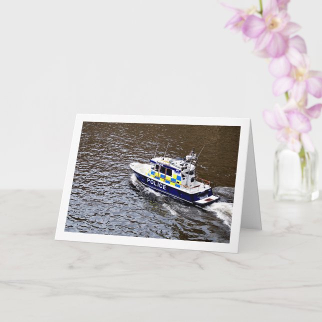 Police Boat on the River Thames, London Kort (Orkide)