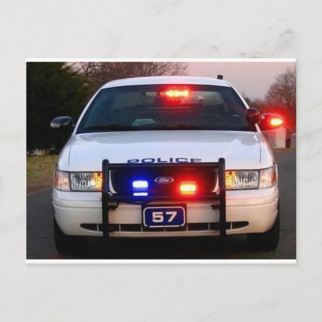 POLICE CAR - alla tänds Vykort (Framsida)