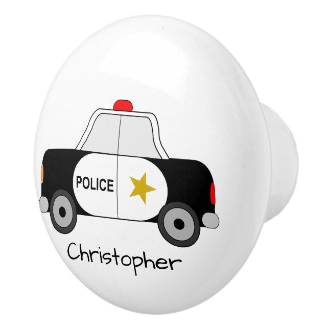 Police Car Design Personalised Knopp (Höger)